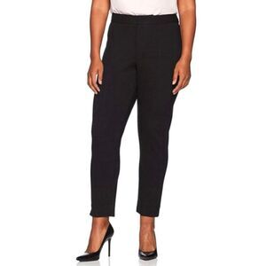 𝅺nydj Black Ponte Knit Slim Trouser Pant Size 24W